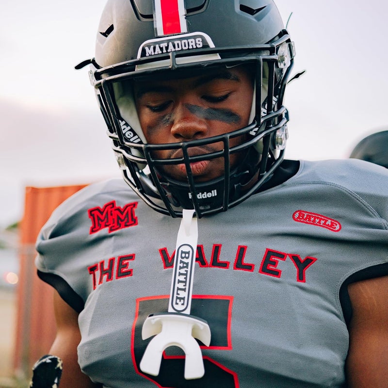 Battle Sports Speed Pro Two-Tone Mouthguard, No Boil, Braces Compatible, Connected Strap, Maximum Breathability (Pink/Black) - Image 3